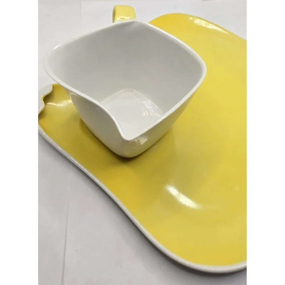Nagoya Shokai Golden China Porcelaon Japan Yellow and White 2 pc Snack Set